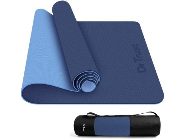 Dr Trust Model 317 TPE Exercise Mats for Gym Workout Fitness for Men & Women With Cover Bag 6 mm Yoga Mat